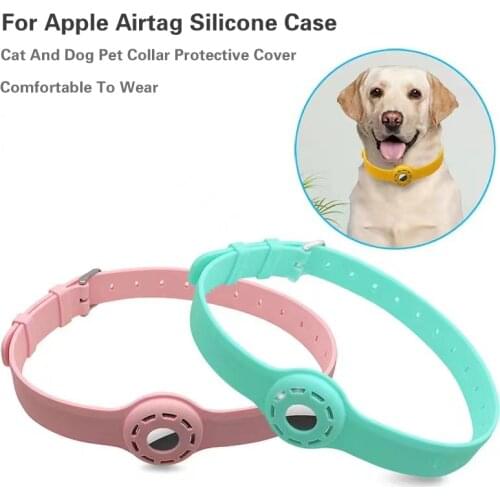 For Apple Airtags Silicone Case Cat And Dog Pet Collar Chain Positioning Tracker Anti-lost Device Protective Cover For Air Tag