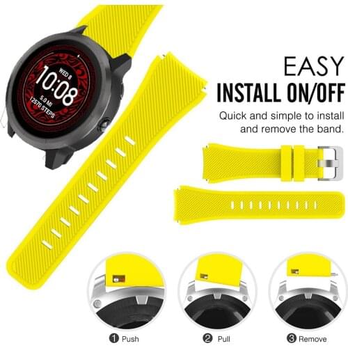 22mm Silicone Band for Galaxy Watch 3 45mm 46mm Sports Strap for Samsung Gear S3 Frontier Classic /Garmin Vivoactive 4 Venu 2