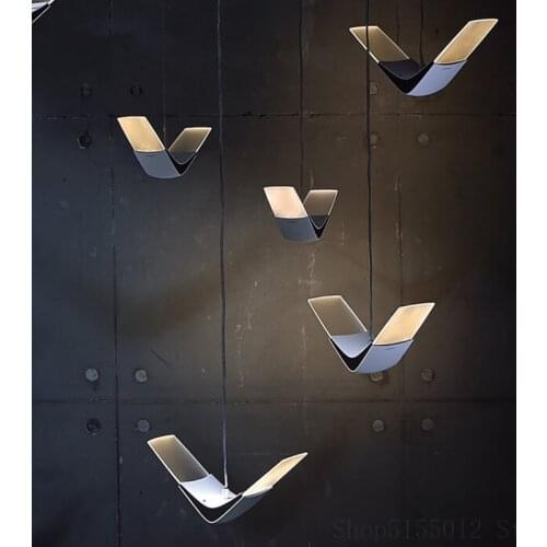 LED seagull bird Pendant Light Dining room Kitchen Bar Suspension light Nordic Designer Wing Acrylic Lampshade minimalist lamp