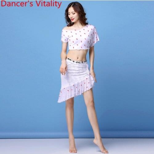 Belly Dance Practice Clothes Modal Mesh Lace Short Skirt Set Women Beginners Beginners Oriental Indian Dancers Training Costume