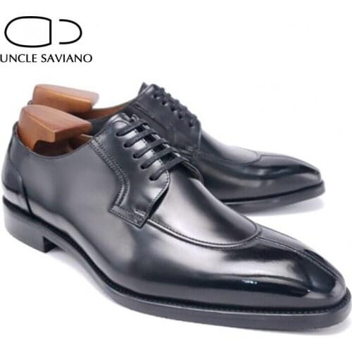 Uncle Saviano Derby Wedding Office Dress Formal Mens Shoes Party Genuine Leather Original Designer Business Shoes for Men