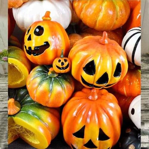 Fall autumn decoration pumpkins Harvest Props Artificial Fake Pumpkin Leaves For Halloween Harvest Festival Faux Decoration