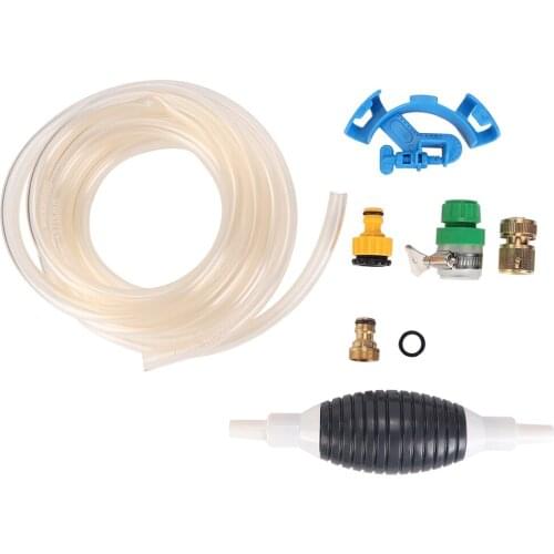 Universal Nozzle Fish Tank Gravel Cleaner Vacuum Aquarium Cleaning Pump Kit 5m Water Tube 3 Types Of Nozzles