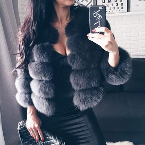 UPPIN Cheap High Quality Fur Coat Black Grey Elegant Women Faux Fox Coats Large Sizes Thick Warm Winter Girls Pink Fur Jacket