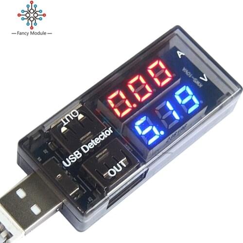 USB Voltage Current Charging Detector Mobile Power Current Voltmeter Ammeter Voltage USB Charger Tester Double Row Shows Meter