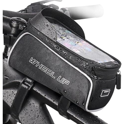 WHEEL UP Rainproof Bike Bag Front 6.5 Inch Touch Screen Phone Case Bag Bicycle Top Tube Bag with Sun Visor Cycling Accessories