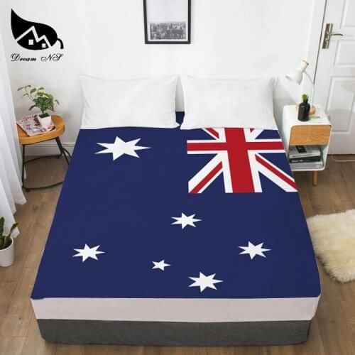 Dream NS Australian American British Flag Dress Up Bedroom Home Textile Sheets 3D Print Mattress Cover Sheets Bettlaken 1PCS