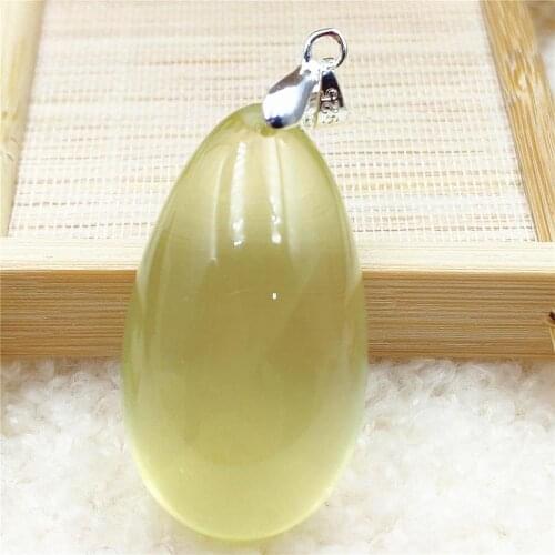 100% Natural Yellow Citrine Quartz Water Drop Pendant 36x20x17mm From Brazil Women Jewelry Clear Citrine Beads Necklace AAAAA