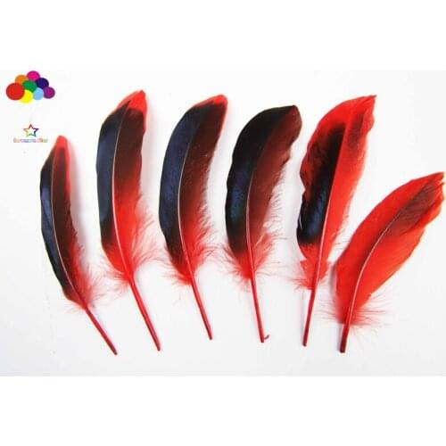 100pcs 100% natural duck feather dyed red 10-15cm/4-6inch beautiful for Diy costume mask headdress