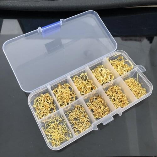 100Pcs/lot Fishing Hook Set Mix 3#-12# Carbon Steel Carp Fishing Jig Sea Hooks With Hole Fishhooks Fishing Tackle Accessory