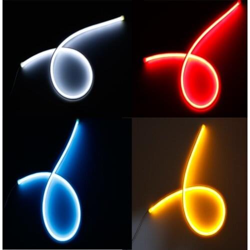 12V Vehicle DIY Decorative lights Super bright Ultrafine Waterproof Car LED Strip Flexible Soft White Red Blue Yellow Universal
