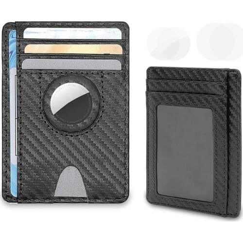 For AirTag Wallet Card Case Protector With keychain Metal Magnetic Shockproof Anti Scratch Fall Protect Shell Cover For AirTags