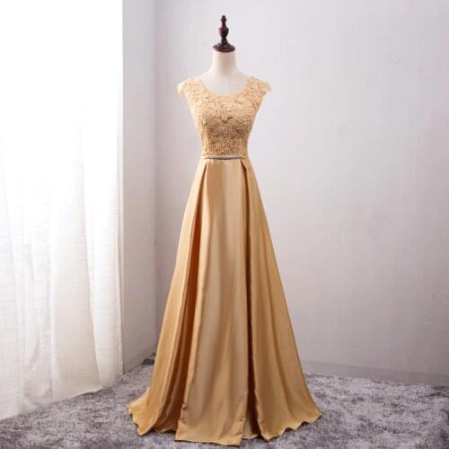 Long Lace Embroidery Evening Dresses Round Neck Sleeveless Appliques Bow Prom Gowns For Wedding V Back Pleated Vestido de noche