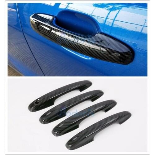 For Ford Focus 2019 2020 Mk4 Carbon Fiber Color Door Handle Cover and Bowl Insert Grab Holder Trim Car Styling Accessories
