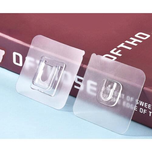 Double-Sided Adhesive Wall Hooks Hanger Strong Transparent Hooks Suction Cup Sucker Wall Storage Holder For Kitchen Bathroo