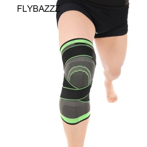 FLYBAZZZ Professional Protective Sport Knee Pad 3D Weaving Adjustable Knee Brace Basketball Tennis Hiking Cycling Knee Support