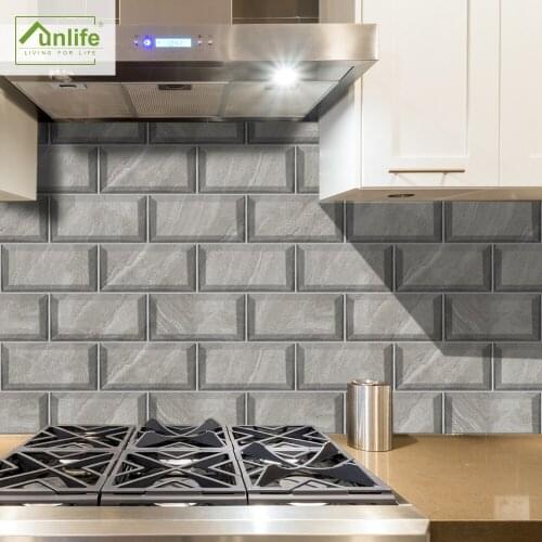 Funlife® Lenox Grey Matte Tile Sticker Self-Adhesive Waterproof Kitchen Bathroom Home Decorative Sticker Removable Wall Stickers