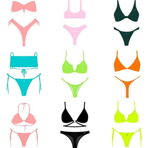 Custom Brand Swimwear Women Swimsuit Sexy Push Up Micro Bikinis Set Swimming Bathing Suit Beachwear Summer Brazilian Bikini 2021