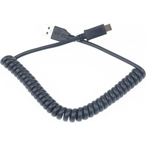 USB 3.0 to Type-C USB-3.1 Cable Cord Spring Coiled Charging Cable for Mobile phone
