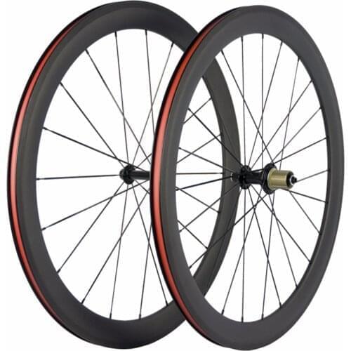 Road Bike Wheels 50mm Carbon Fiber Wheelset Clincher Bicycle Wheelset 3k Matte Basalt Braking