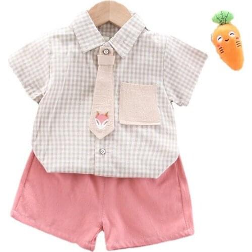 Boys and Girls Clothes Suit Summer Kids T-shirt + Shorts 2 Pieces Baby Toddler Sports Suit Childrens Clothing