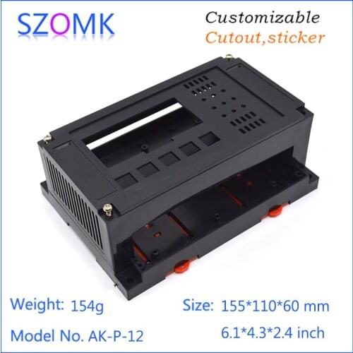 10pcs a lot szomk electronics enclosure plastic pvc junction box Plastic project instrument box din rail enclosure 155*110*60mm