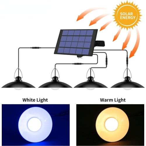 Four-head Solar Chandelier Outdoor Indoor Solar Light with Warm White/white Camping Garden Courtyard Lighting Home Furnishing