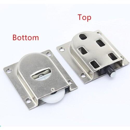 Furniture sliding door moving wheel roller runner wardrobe cabinet bearing top bottom pulley wheel metal wading door