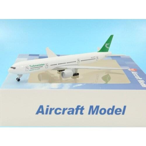 19cm Diecast Airplane Model Toys Air Turkmenistan Airlines 777 B777 Aircraft Model Toys Plane Undercarriage Aviation Gifts