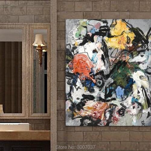 Fashion Hand Painted Graffiti-art Senior Hotel Decoration Abstract Canvas Oil Painting Poster Wall Picture No Frame ship DHL