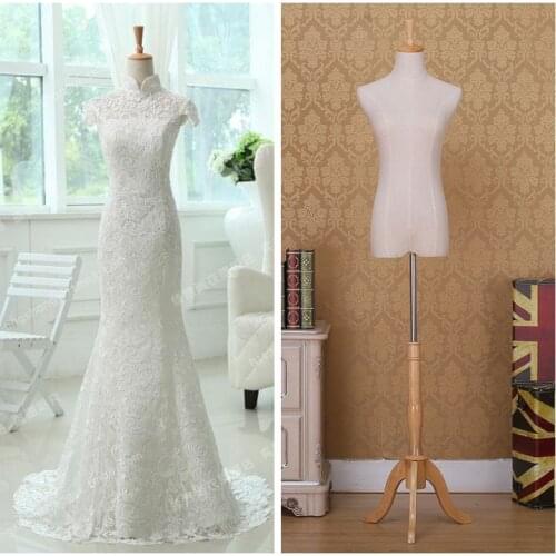 Fashion Designer Fabric Half Body Mannequin Female For Wedding Cloths Disply