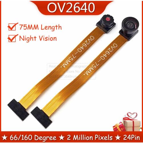 OV2640 75MM Camera Module for ESP32-CAM Camera Module 2 Million Pixels 66 160 Degree 650nm 850nm Night Vision 24PIN 0.5MM Pitch