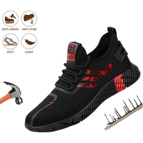 Men Fashion Indestructible Safety Shoes Steel Toe Cap Boots Anti-Smash Non-slip Anti-Puncture Lightweight Breathable Sneakers