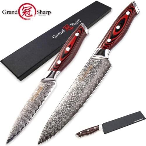 Kitchen Knife Set Chef Utility Damascus Knives vg10 Japanese Damascus Steel Home Improvement Kitchen Gadgets Japanese Knives NEW