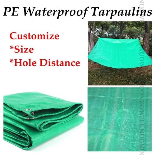 Customize Size 0.32mm Green PE Tarpaulin Cover Rainproof Cloth Tarp Waterproof Double Side Lightweight Tarp Sunscreen Cloth