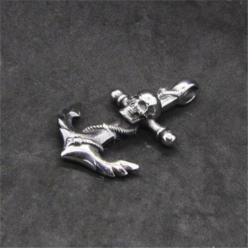 Rany&Roy Newest Skull Anchor Pendant 316L Stainless Steel Biker Cool Ghost Skull Pendant