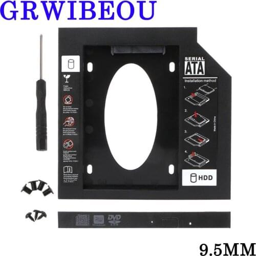 Newest 2nd Plastic HDD Caddy 9.5mm SATA 3.0 2.5 " SSD Case Drive Bay For DVD Hard Disk Driver CD-ROM Adapter Case