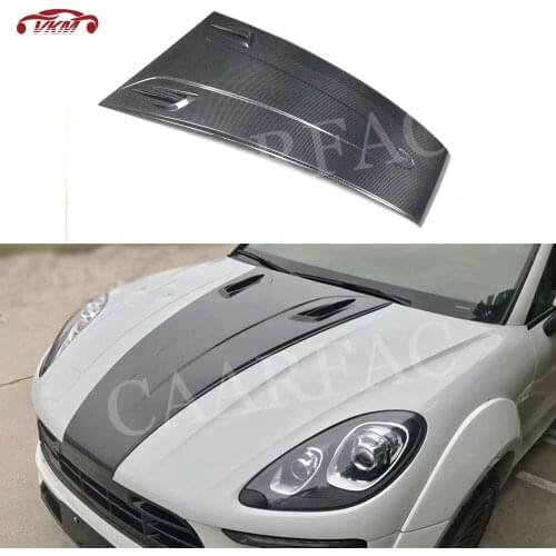 Carbon Fiber / FRP Front Engine Hood Air Vent Trim Cover Bonnet Sticker for Porsche Macan 2014-2018 Car Styling