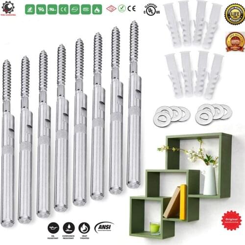 Floating Shelf Brackets Wall Supporting Pins with Screw Hardware for Hidden Shelf Wood Shelf Wall Shelf Installation 184mm Silve