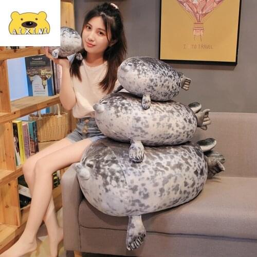 Seal Pillow Cute Sea Lion Plush Toys Soft Marine Animal Stuffed Toy Doll for Kids Gift Sleeping Pillow 3D Novelty Throw Pillows