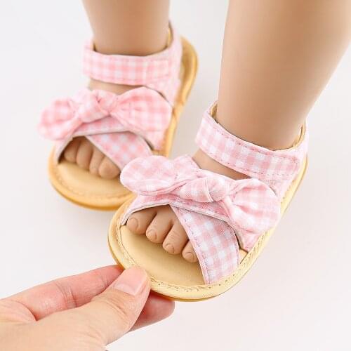 Stripe Sandals Baby Girls Shoes Fashion Newborn Bow Baby Girl Sandals Cotton Princess Sandals Baby Girl Shoes 0-18months