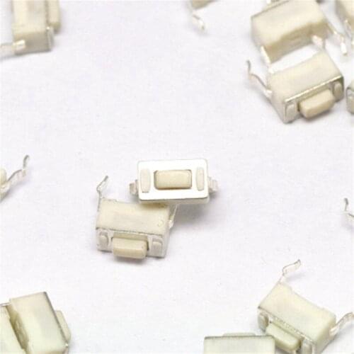100pcs Tact Switch 3x6x4.3mm DIP 2Pin Push button 3*6*4.3mm Tactile Switches white 3x6x4.3h