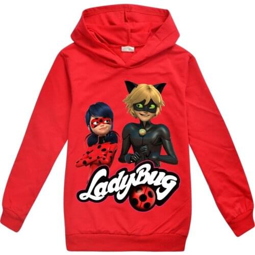 Ladybug Print Cartoon Hoodie For Baby Girl Kids Autumn Long Sleeve Hooded Coat Tops Outfits Baby Jacket Casual Clothes