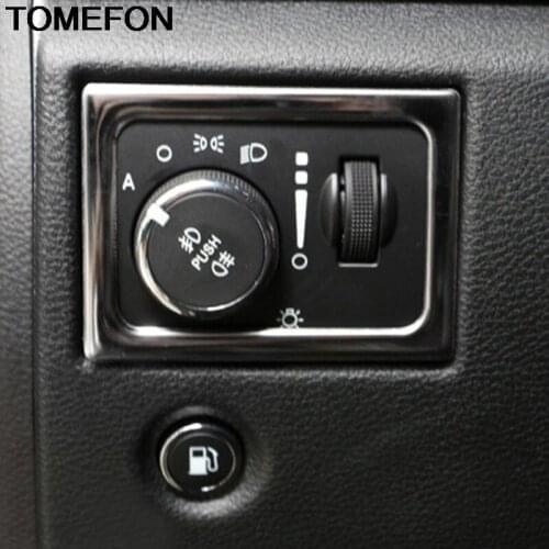 TOMEFON For Jeep Grand Cherokee 2011-2018 Interior Headlight Lamp Switch Cover Trim ABS Chrome Car Overlay Styling 1pcs