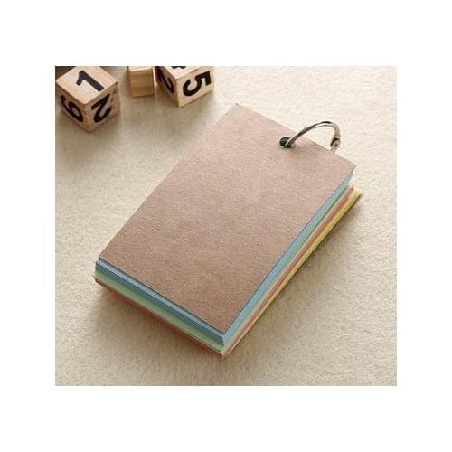 Pack of 2 Binder Ring Easy Flip Flash Cards Study Cards, 50 Unruled Blank White Pages