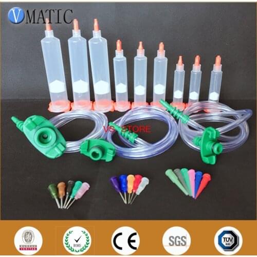 High Quality Glue Dispensing Needle Tips Set / Adhesive Dispenser Pneumatic Syringe With Piston/Stoppers