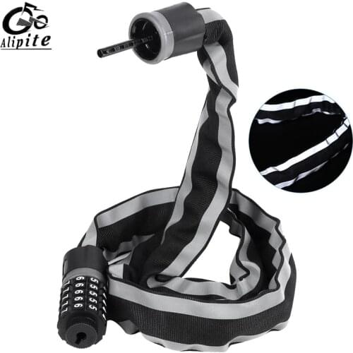 Bike Lock 5 Password Digital Security Anti-Theft Chain Lock Motorcycle Bicycle Accessories Motorcycle Bicycle Lock