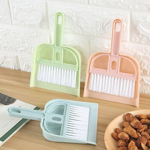 1 Set Mini Desktop Sweep Cleaning Brush Small Broom Household Dustpan Set Floor Cleaner Dust Brush Pets Cleanning Tools Supplies