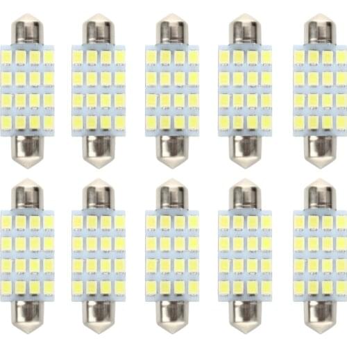 10 PCS 16 Torpedo Car Bulb LED SMD 3528 42 mm - White