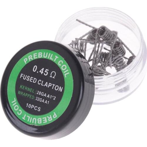 10Pcs Twisted Fused Hive Clapton Coils Premade Wrap Alien Mix Twisted Quad Tiger Heating Resistance Rda Coil